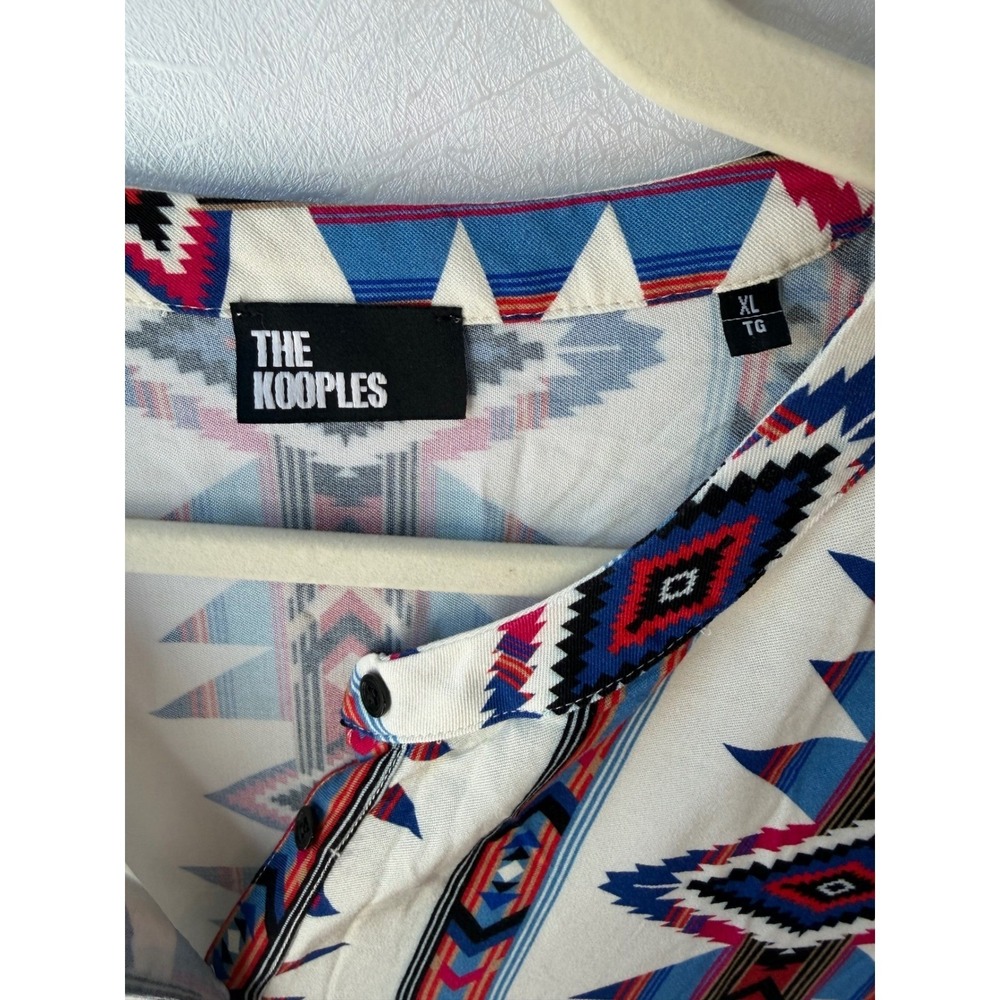 The Kooples XL Geometric Southwestern Print Tiered Maxi Dress Multicolor Viscose - Picture 7 of 8